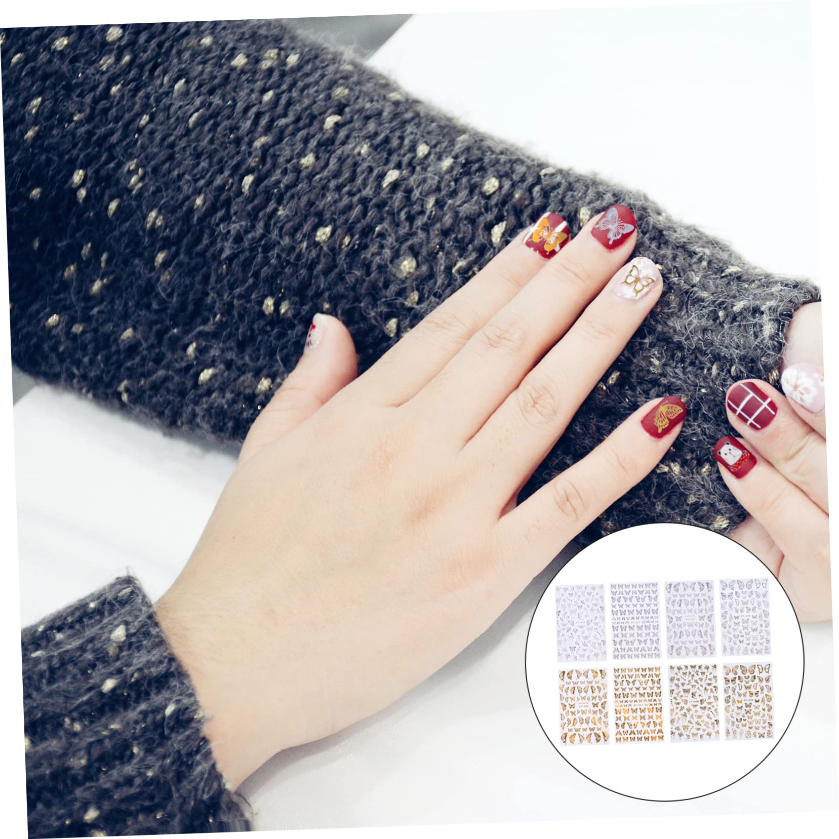 3 Set Adesivi Per Unghie Per Decorazioni Manicure Nail Art Facile E Design Casual Per Unghie Te 8 Fogli*3