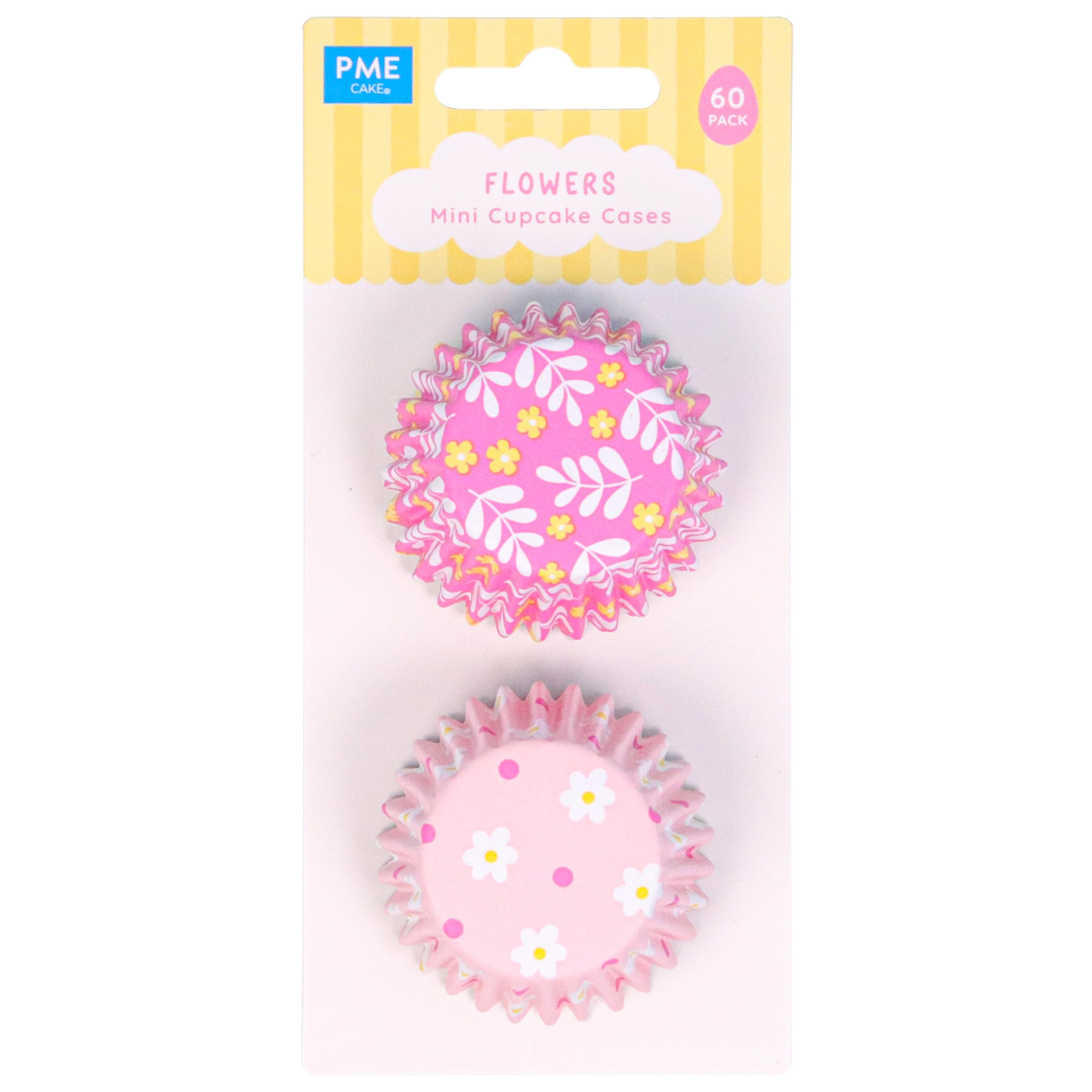 PME Easter Foil-Lined Cupcake Cases, Flowers - Mini Size (Pack of 60)
