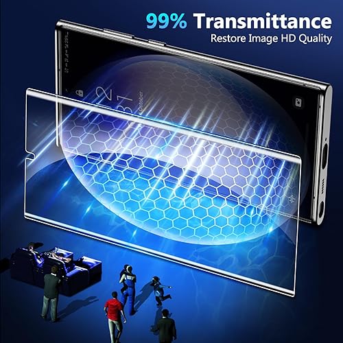 Miniatura 6 de BAZO Paquete de 2 protectores de pantalla para Samsung Galaxy S22 Ultra  S23 Ultra, no de vidrio, fácil de instalar, resistente a los arañazos, sin