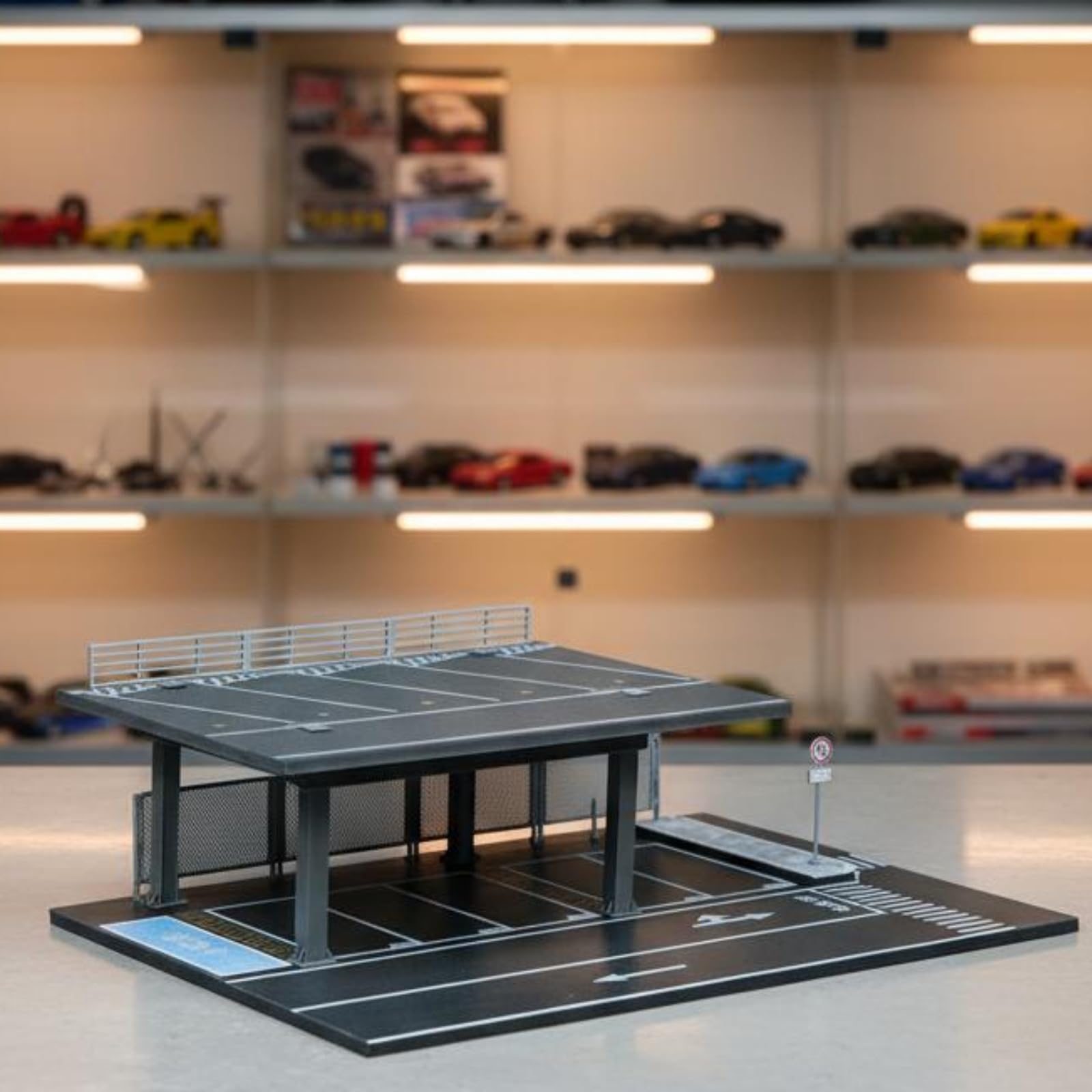 Kit Modello 1 64 Parcheggio Garage Diorama Scena con Struttura Multilivello in E PVC Segnaletica Stampata E Corsie, style to 1