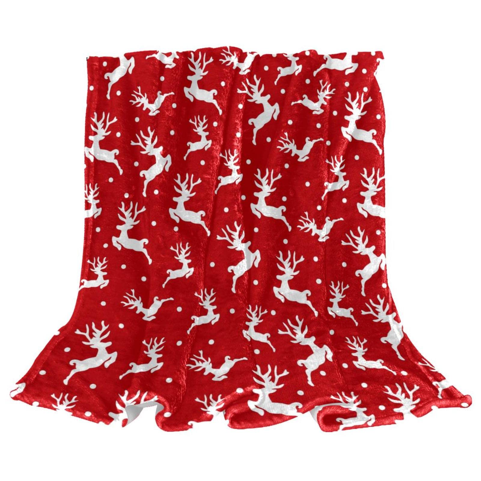 Jeté de canapé en polaire pelucheuse chaude couverture blanche Noël