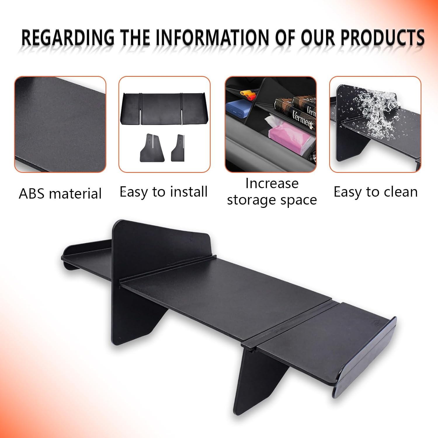 Upgrade Glove Box Dividers Organizer for Ford Bronco Sport 2021-2026/Ford Escape 2020-2026 Accessories,Car Glove Box Organizer Divide Space ABS Storage Classification Accessories(Not Fit Bronco Model)