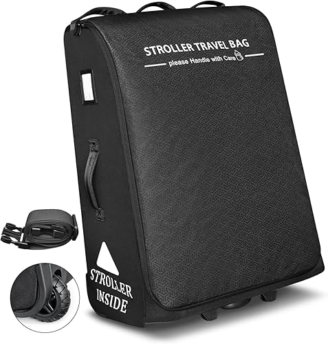 RAYMACE Bolsa de viaje acolchada para cochecito de avión, bolsa de control para puerta de cochecito con ruedas compatible con UPPAbaby Vista, Vista