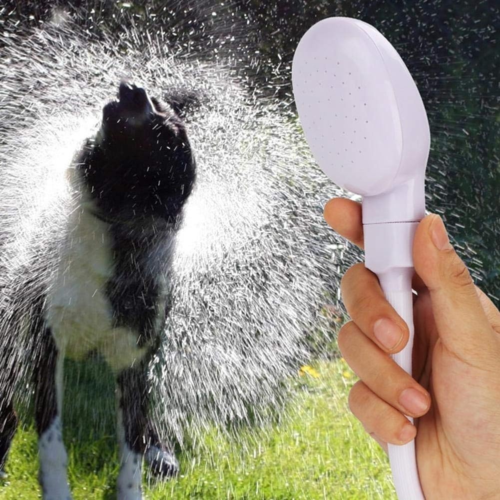 Tubo spray per lavandino in plastica bianca, doccetta portatile e spruzzatore per rubinetto per lavare capelli, sciacquare verdure, shampoo spray portatile per bagnare bambini, animali domestici