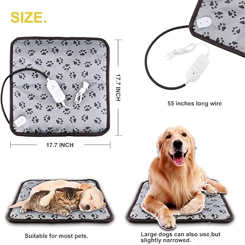 Miniatura 2 de Almohadilla térmica impermeable para mascotas, perros y gatos, calefacción eléctrica, camas con tubo antimordeduras, cama de calentamiento de