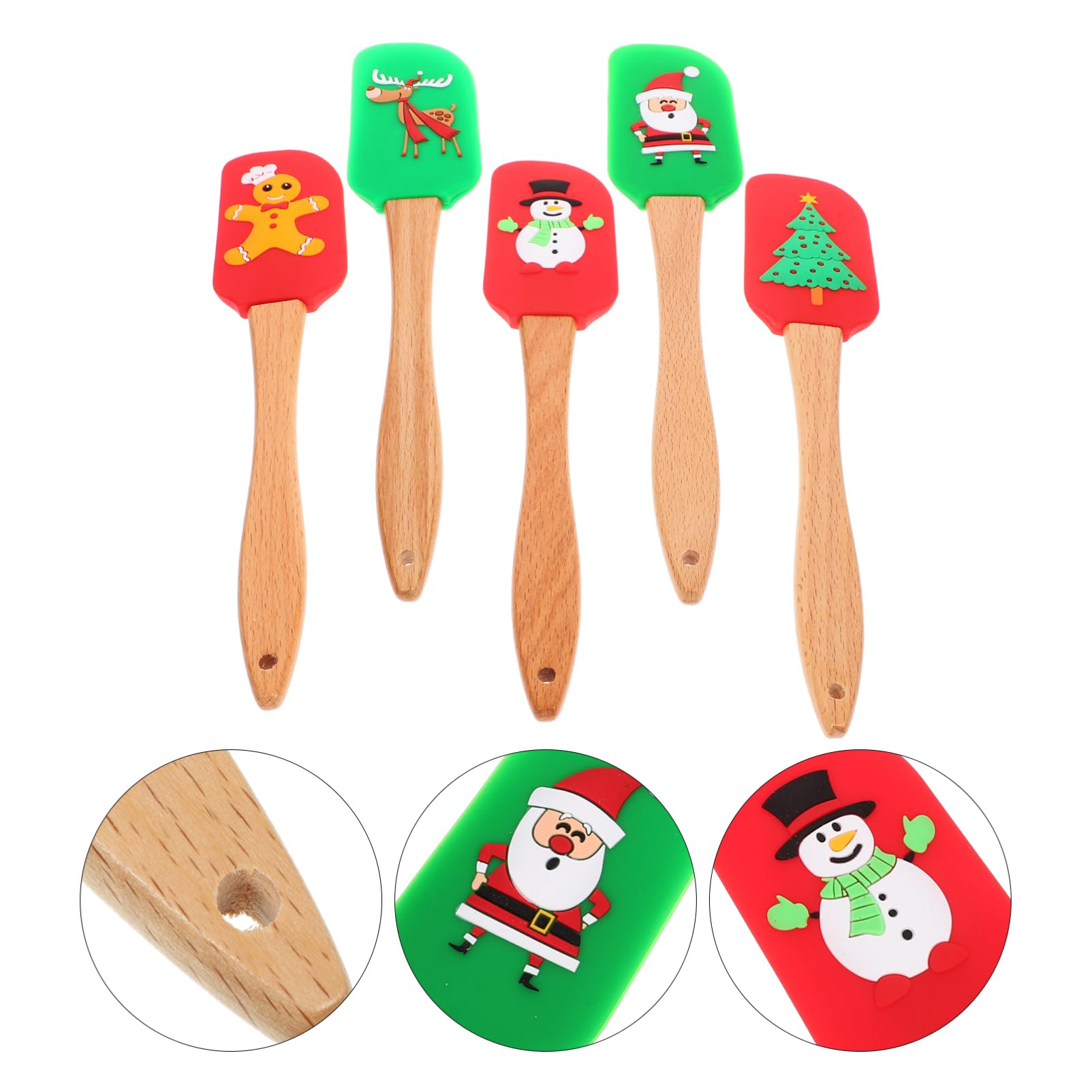 5pièces Spatules de Cuisine Silicone Résistant Chaleur Ustensiles de Pâtisserie Professionnels Pinceau Pratique pour Cuisine