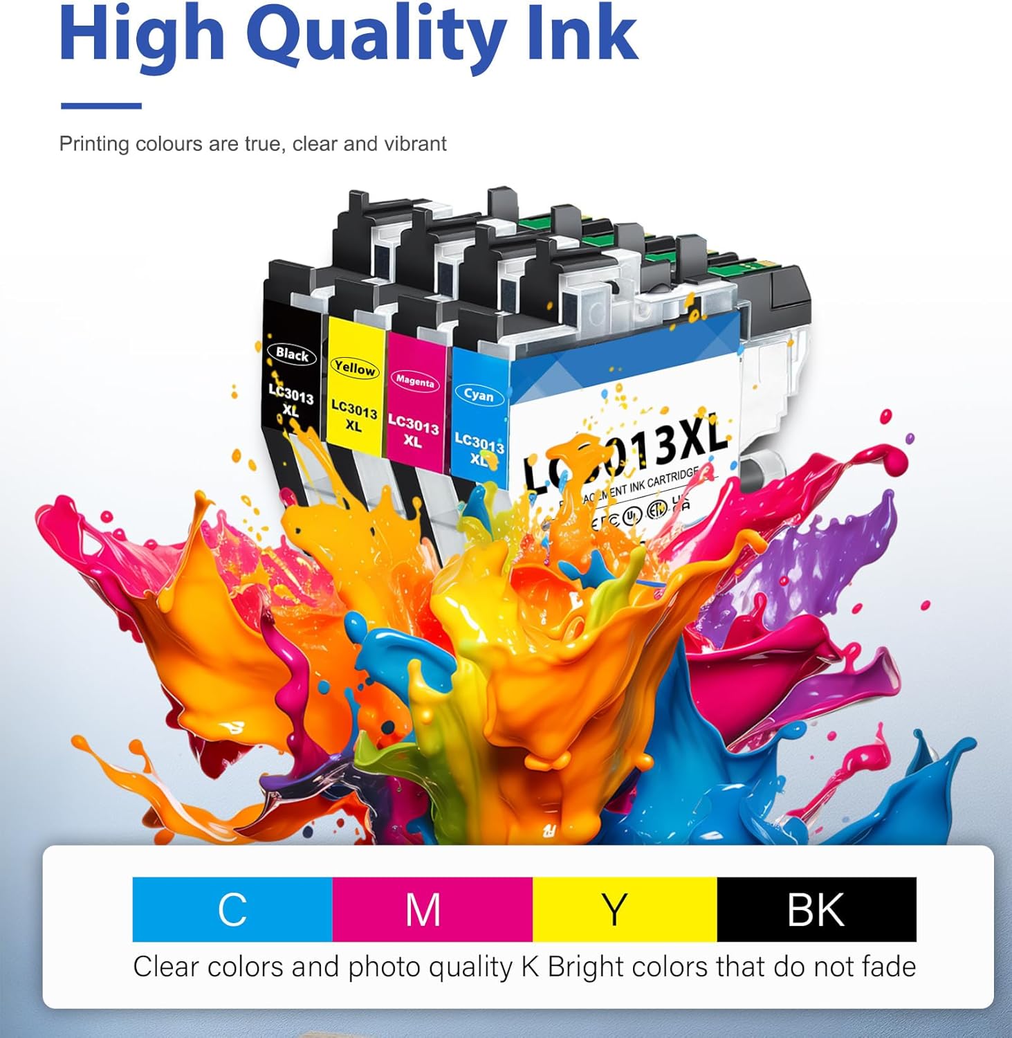LC3013 Ink Cartridges BK/C/M/Y 4-Pack High Yield Compatible for Brother LC3013 LC3011 LC3013XL LC 3013 MFC-J497DW MFC-J895DW MFC-J491DW MFC-J690DW Printer