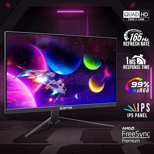 Miniatura 3 de Sceptre IPS 27" QHD 2560 x 1440p Monitor LED DisplayPort HDMI hasta 165Hz AMD FreeSync Premium 99% sRGB altavoces integrados, color negro máquina