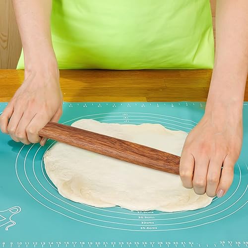 Miniatura 9 de Rodillo de madera para hornear largo con soporte de palillos para fondant, corteza de pastel, galletas, pastelería, 2 uds