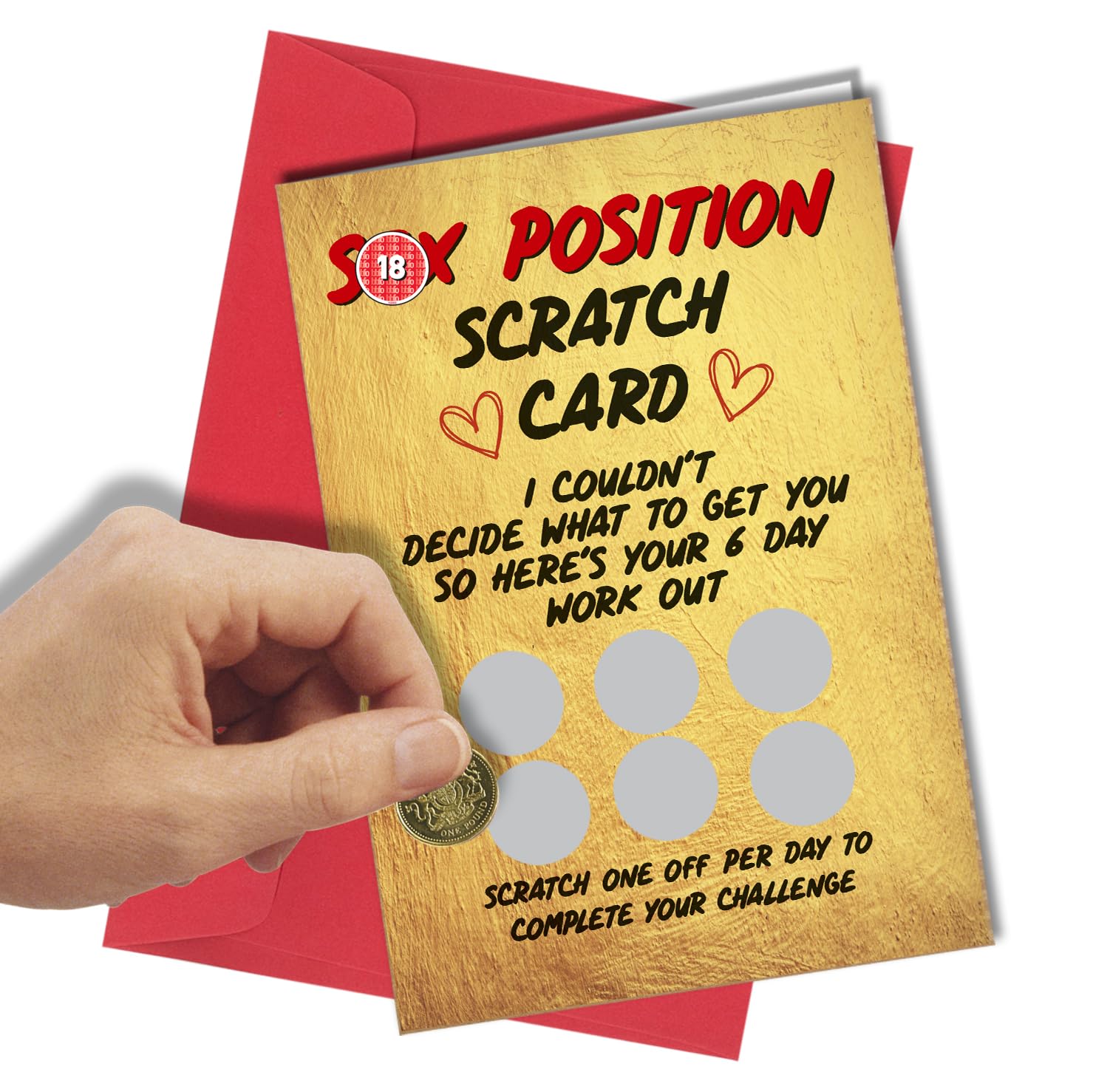 Valentines Card - Birthday - Romantic Couples Scratch Card – Fun Date Night Challenge Card – Surprise Gift for Partner – Anniversary – A5 Size with Red Envelope #1251