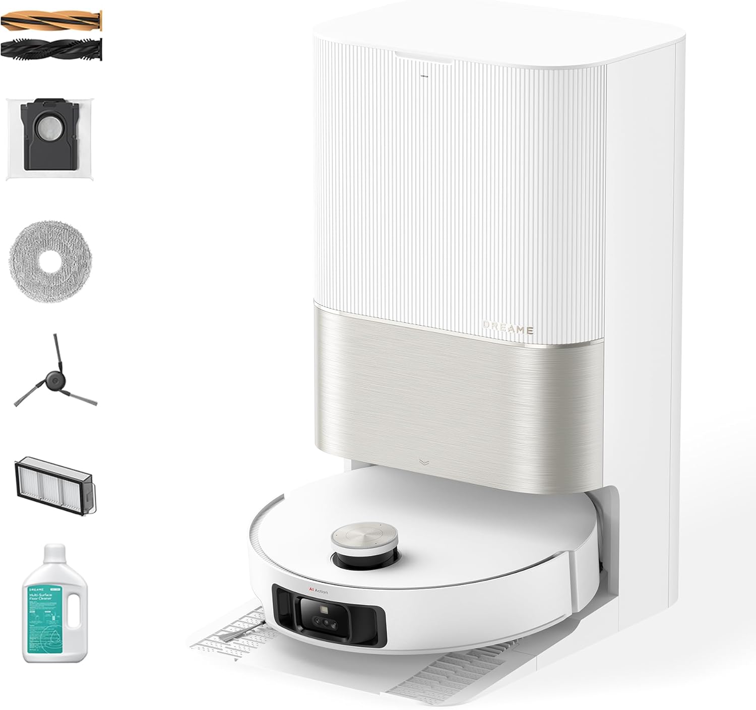 DREAME X50 Ultra Complete Robot Vacuum and Mop with Auto-Empty and Mop Self-Cleaning, 20,000Pa Suction, Obstacle Avoidance and 360° Navigation, Corner to Edge Deep Cleaning, Detangling Brush (White) DREAME X50 Ultra Complete Robot Vacuum and Mop with Auto-Empty and Mop Self-Cleaning, 20,000Pa Suction, Obstacle Avoidance and 360° Navigation, Corner to Edge Deep Cleaning, Detangling Brush (White)