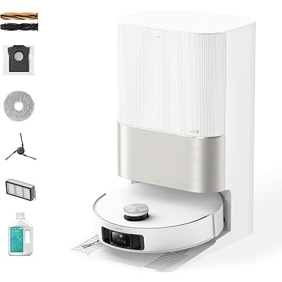 DREAME X50 Ultra Complete Robot Vacuum and Mop with Auto-Empty and Mop Self-Cleaning, 20,000Pa Suction, Obstacle Avoidance and 360° Navigation, Corner to Edge Deep Cleaning, Detangling Brush (White)