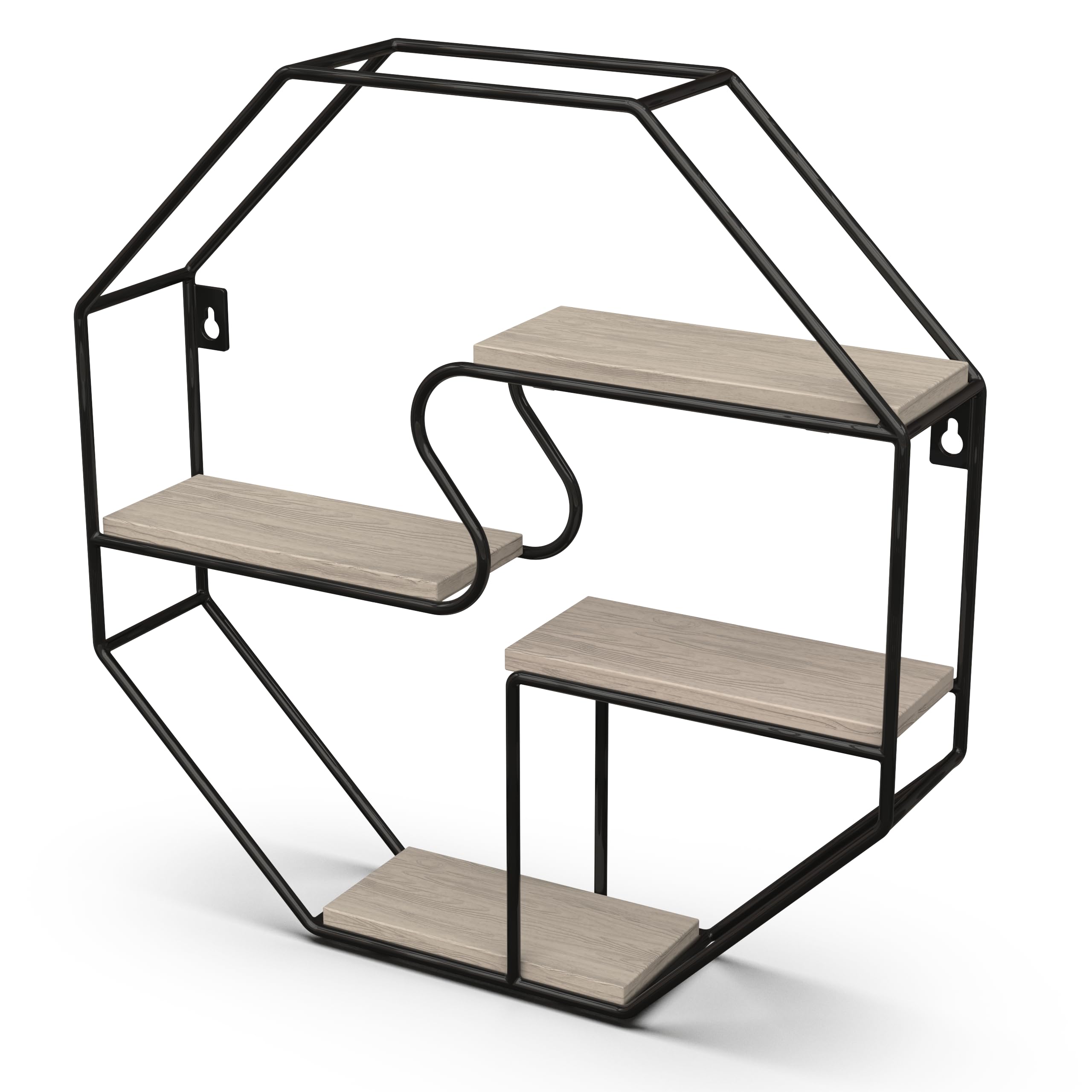 Photo 1 of Octagon Floating Wall Shelf (Black)