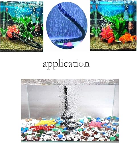 Miniatura 5 de Cortina de aire para acuario de plástico negro, difusor de aire de burbujas, tubo flexible de goma de aire, tubo suave, manguera de tubo suave, tubo
