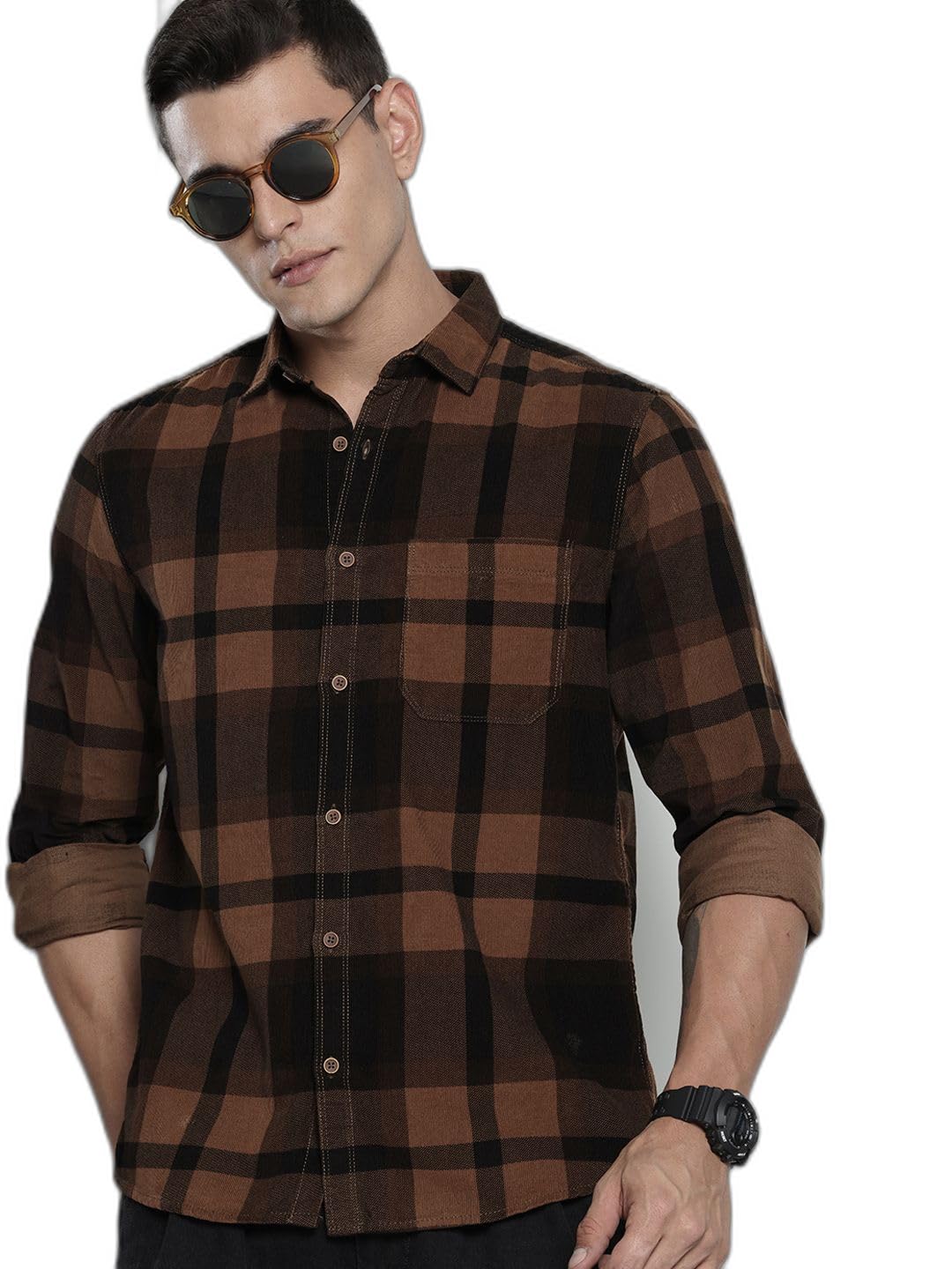 the indian garage co Men Regular Fit Printed Cutaway Collar Casual Shirt-picture-24