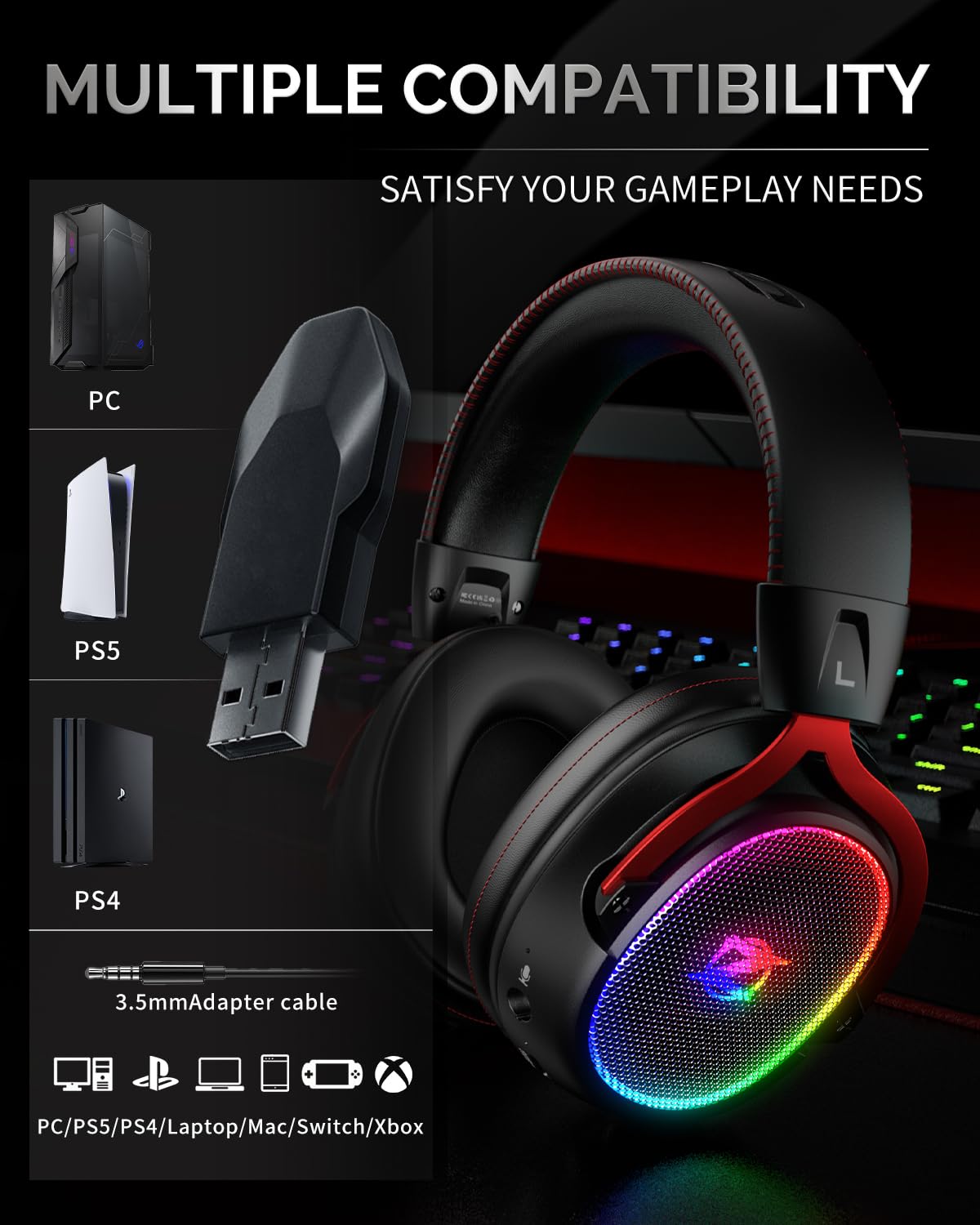 Ghz Call Of Duty Wireless Headset Phoinikas Q9 Bluetooth Gaming