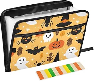 Amazon.com : Halloween Ghost Pumpkin Expanding File Folder Skeleton ...