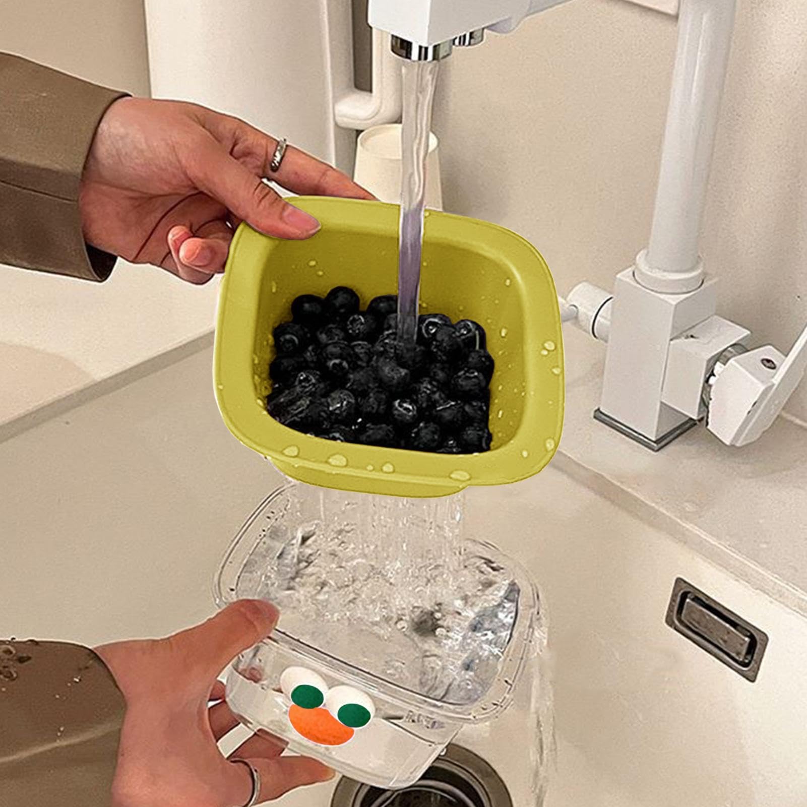 4 scatole per la conservazione di frutta e verdura. Sigillatura con pellicola sottile. Mini