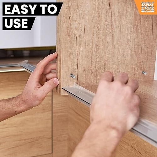 Miniatura 5 de FANDAMEI Paquete de 50 pasadores de estante, clavijas de soporte de metal de níquel para gabinete, pasadores de soporte para muebles y estantes