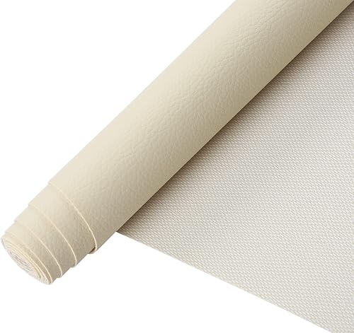 Miniatura 24 de Picheng Hojas de piel sintética de color sólido con textura de lichi, 13.8 x 53 pulgadas, rollo de piel sintética suave muy adecuado para hacer