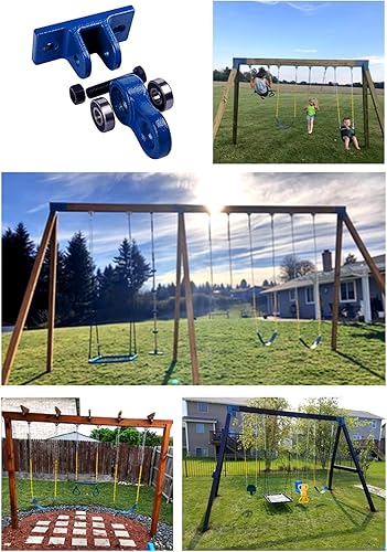 Miniatura 29 de Ganchos oscilantes, resistentes, incluye tornillos y roscas para patios de juegos, pórticos, hamacas de yoga, trapecios y sillas de madera, 2