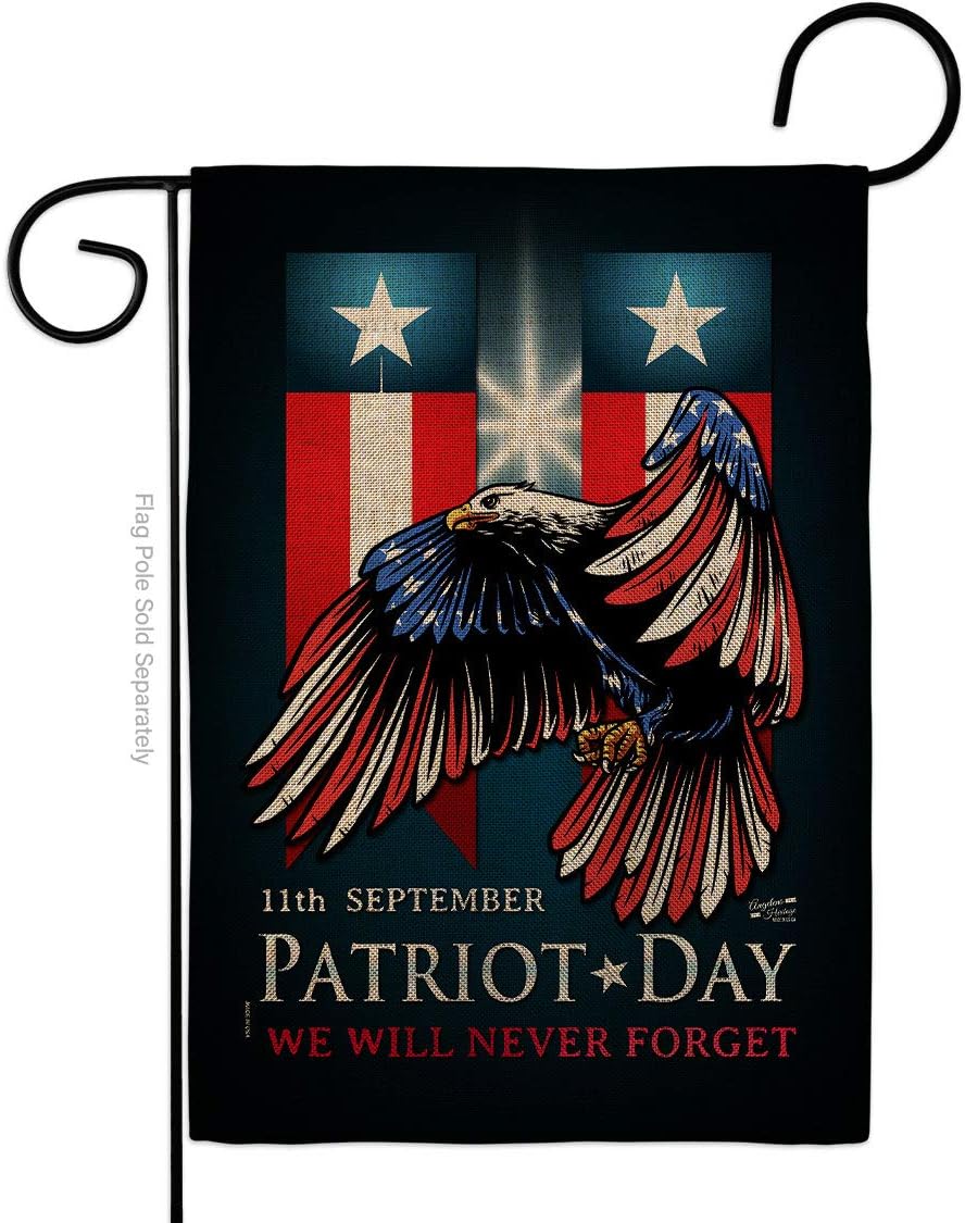 911 Patriot Day Burlap Garden Flag Americana World Planet Peace Environment Awareness United State American House Decoration Banner Small Yard Gift Double-Sided, Made in USA