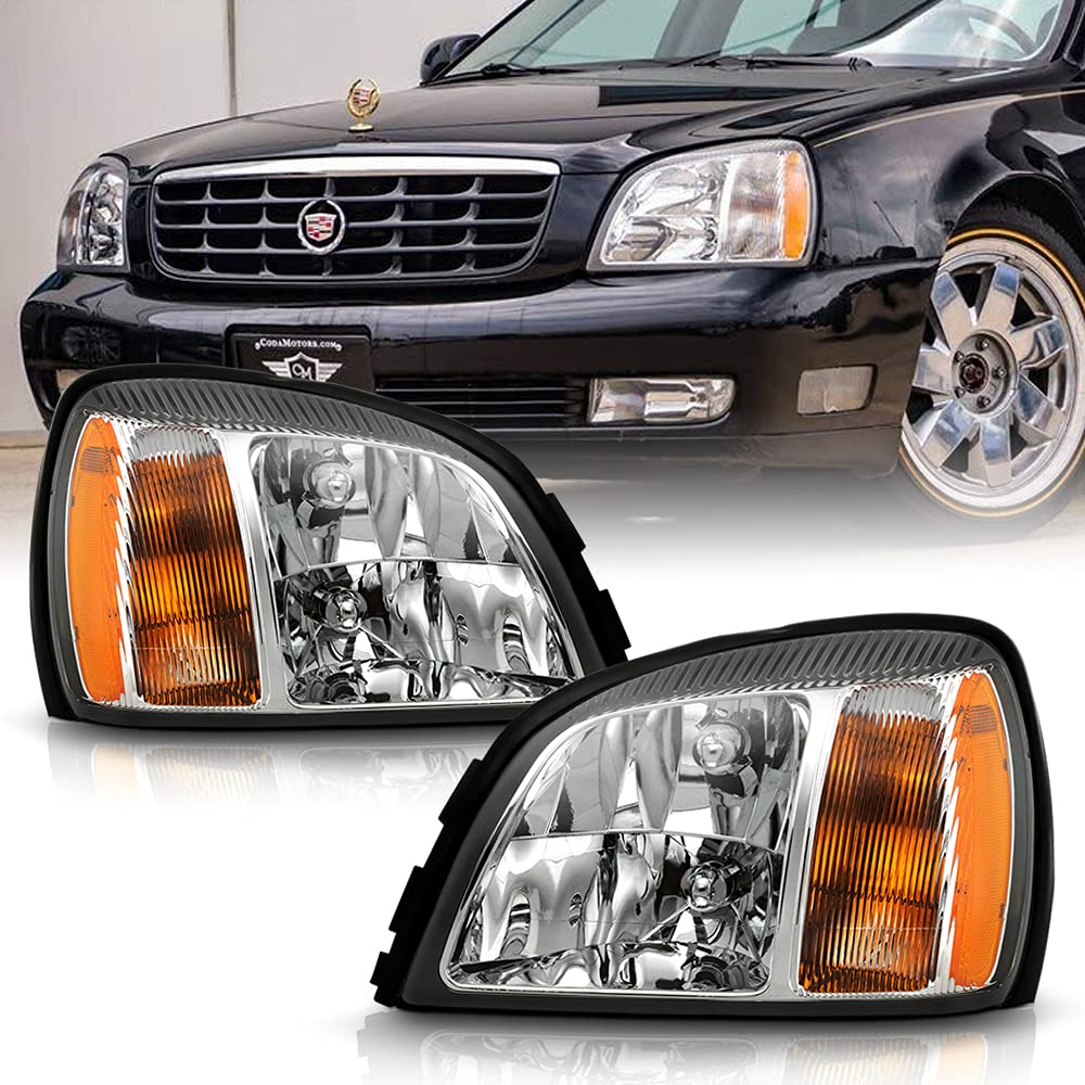 ACANII - For 00-05 Cadillac Deville Headlights Headlamps Head Lights Lamps Replacement Driver+Passenger Side Aftermarket