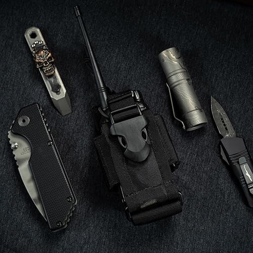 Miniatura 48 de VIPERADE MOLLE - Funda de radio universal para walkie talkie para cinturón y chaleco, soporte de radio táctico para Baofeng, Motorola Beige Bronceado