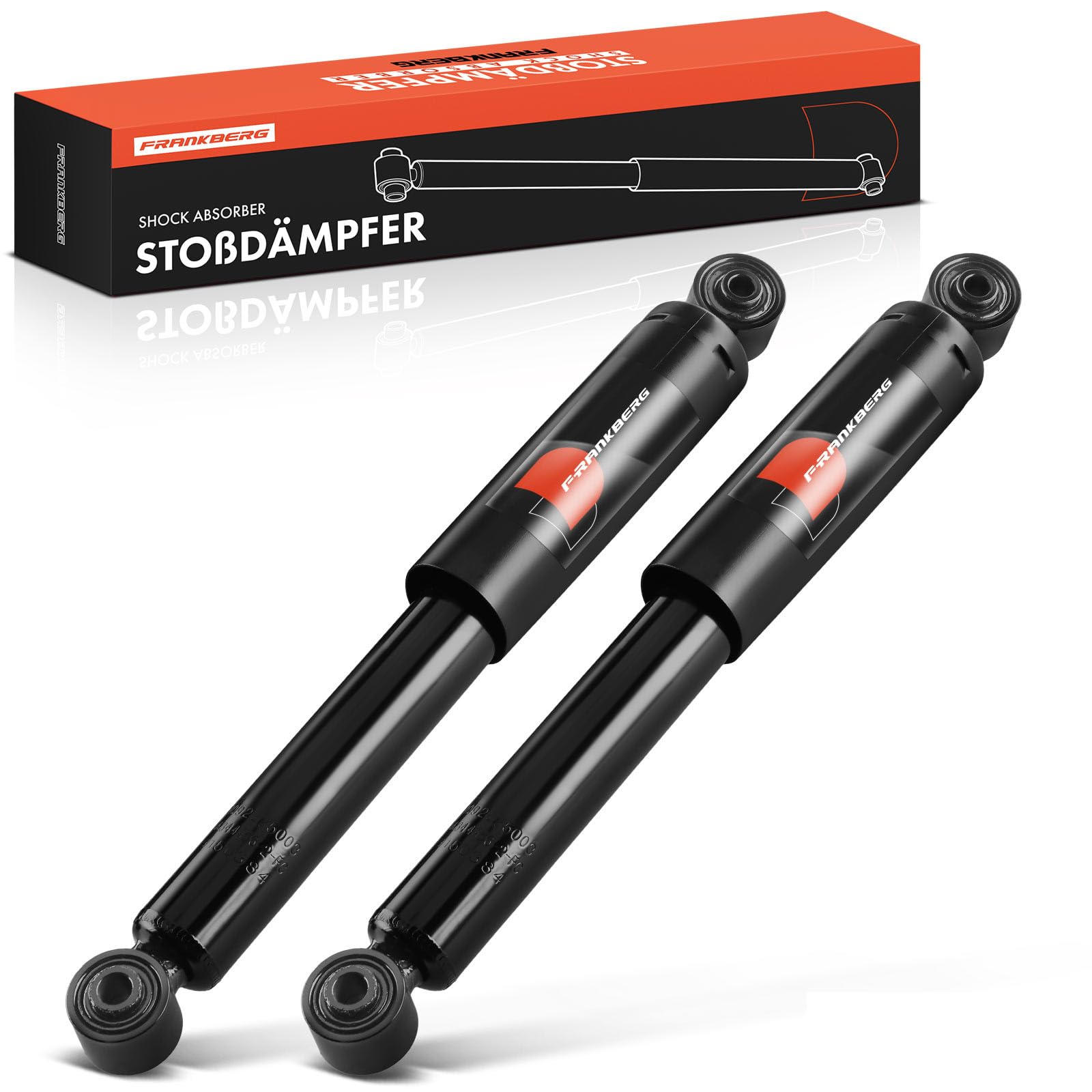 Frankberg 2x Stossdämpfer Stoßdämpfer Hinten 472mm Gasdruck 7H0513029E | Kompatibel mit Transporter V Kasten 7EA 7EH 7HA 7HH,Transporter V Bus 7EB 7EJ 7HB 7HJ,Transporter VI Kasten SGA SGH SHA SHH