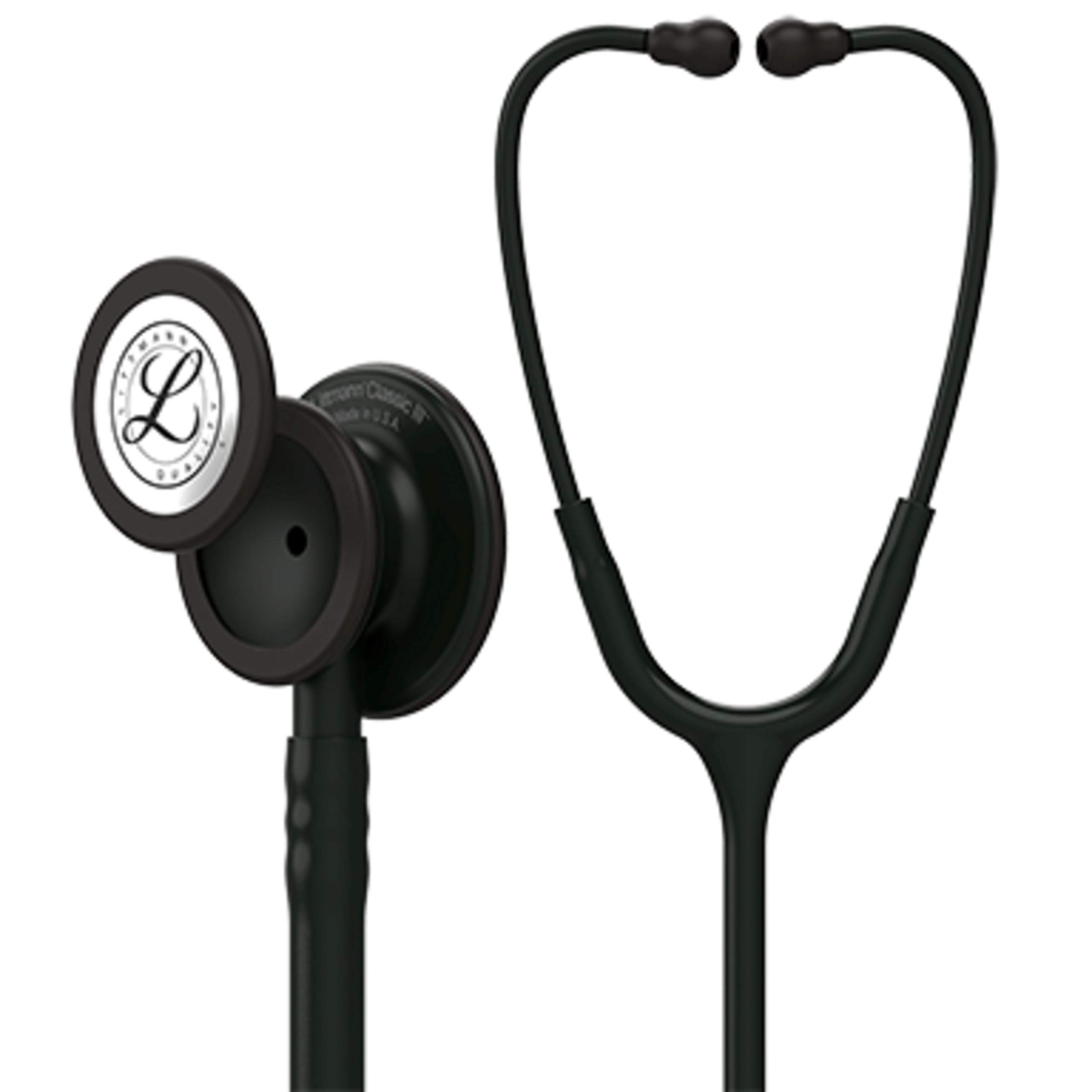 3M LittmannClassic III Monitoring Stethoscope, 5803, More Than 2X as Loud, Weighs Less, Stainless Steel Black-Finish Chestpiece, 27" Black Tube, Stem and Headset
