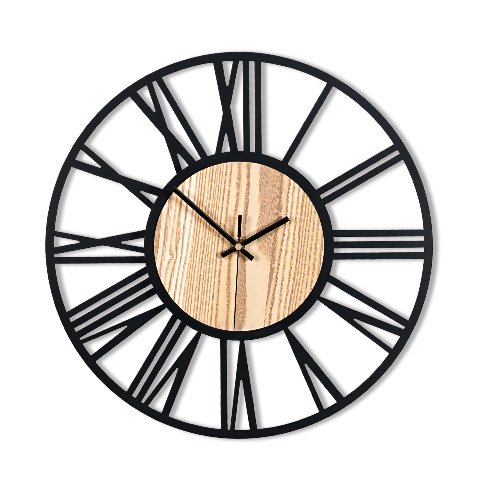 Blorple 16inch/40cm Wall Clock for Bedroom Living Room Battery Operated Metal Decorative Analog Silent Analog Non Ticking Clocks Room Wall Decor (