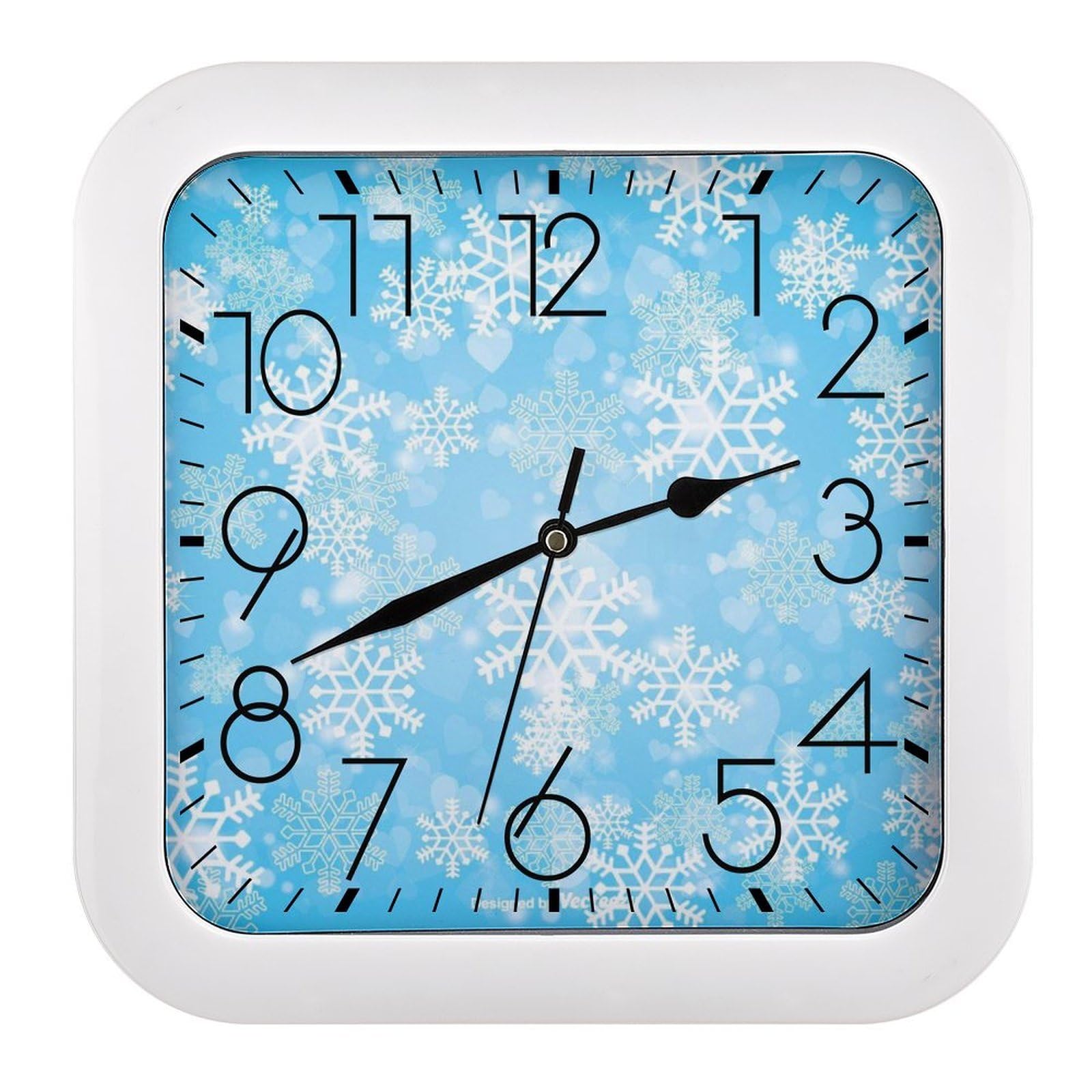 Horloge murale silencieuse sans tic-tac à motif flocon de neige pour un sommeil serein