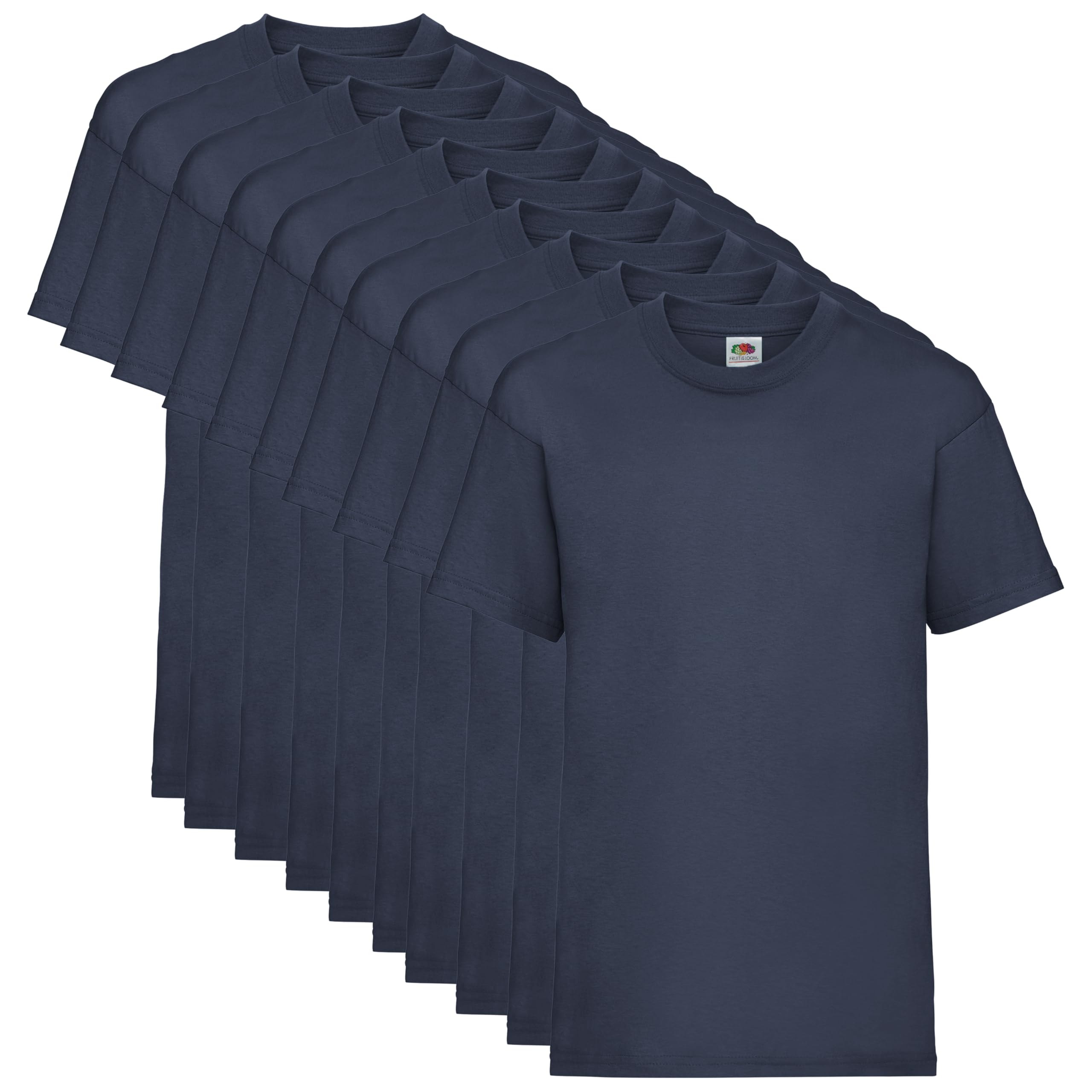 Fruit of the Loom 10er Pack Kids Iconic 195 T | Kinder T-Shirt aus 100% Baumwolle, Classic Fit, Rundhals + gratis MyShirt Stoffbeutel