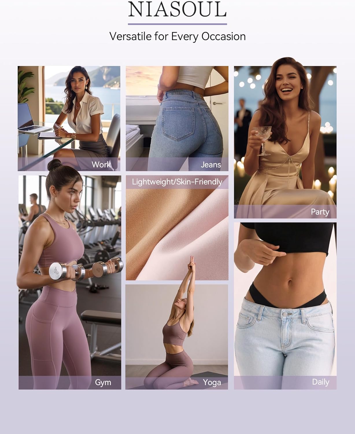 NIASOUL Thongs for Women Seamless Thong Panty Liners No Show Breathable G-Strings Workout Underwear - Image 2