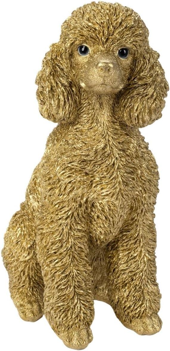 Oubia Sitting Poodle Gold (Medium) 10.6 x 5.9 x 12.8 inches (27 x 15 x 32.5 cm) Doll Figurine Figurine Animal Garden Decoration Dog Dog H14011-12