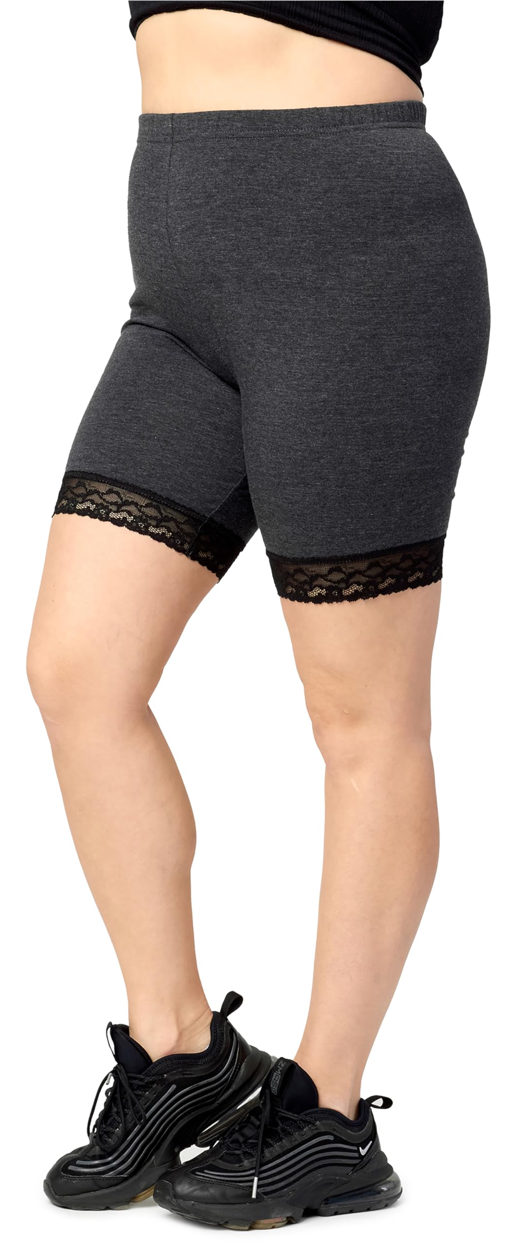 Merry Style Große Größen Damen Kurze Leggings mit Spitze MS10-459