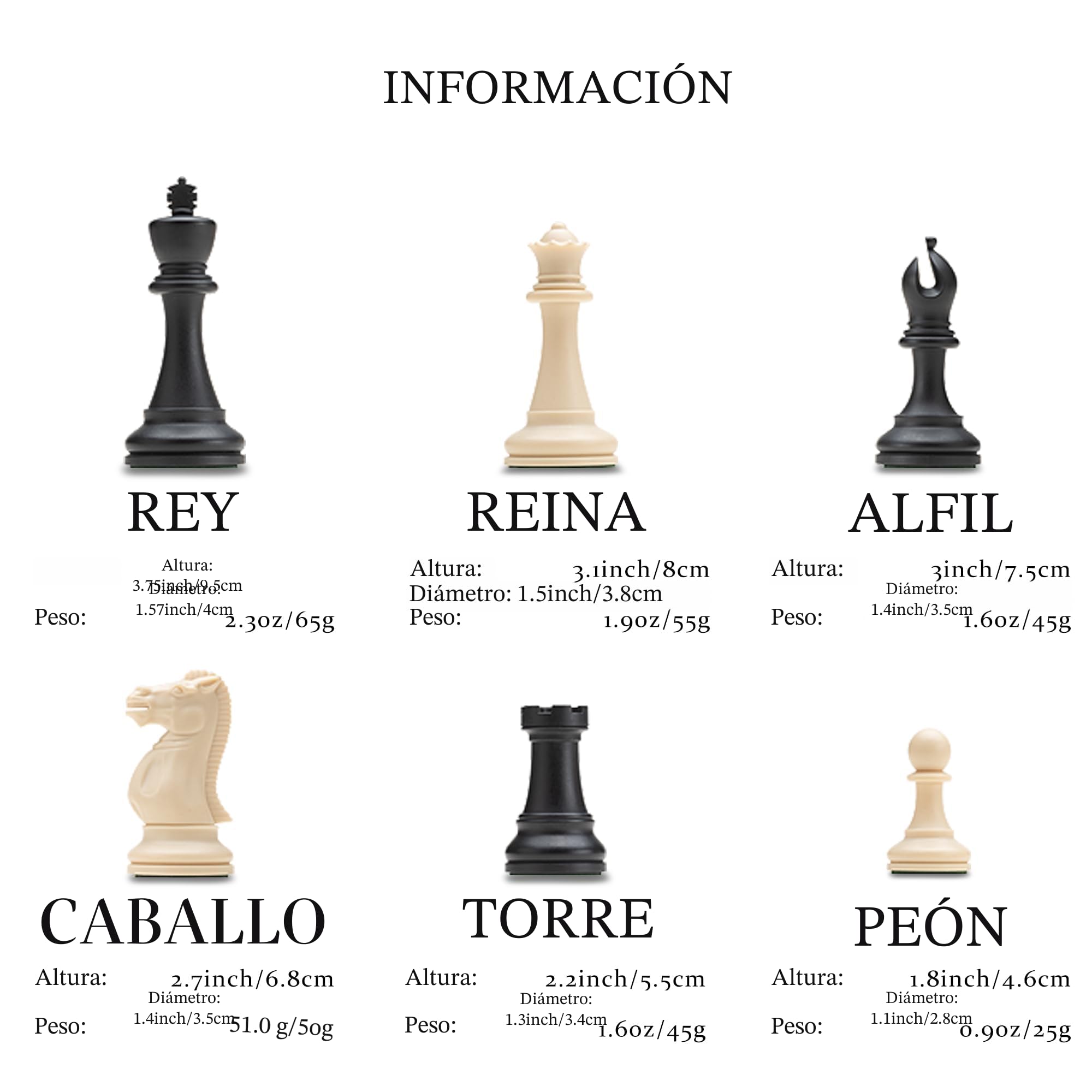 Juego de ajedrez de torneo A&A / Tablero de ajedrez de silicona plegable de 51*51 cm / Piezas clásicas Staunton de plástico de 9,5 cm de altura del rey / Bolsa de almacenamiento