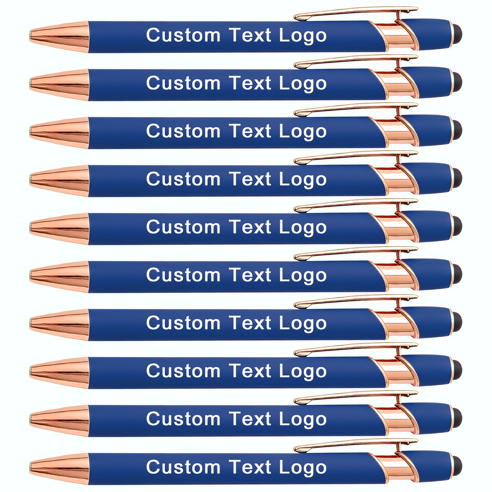 HEYZARDA Personalised Ballpoint Pens with Name Text Logo Custom for Office Business Bulk, lake 50 Pc
