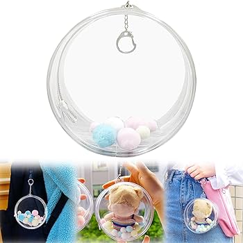 Amazon | ぬいポーチ 丸型 推しぬいポーチ 透明 ぬいぐるみ