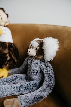 The Petting Zoo Hanging Common Marmoset Monkey Stuffed Animal Plush, 20 in