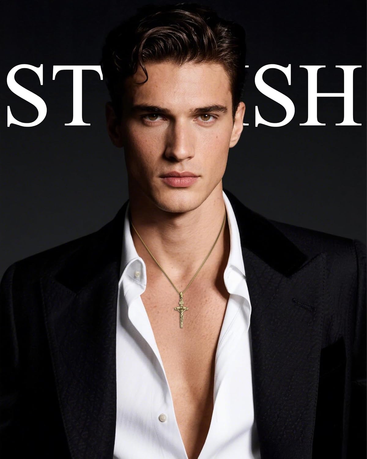 Catholic Crucifix Necklace for Men and Women, Antique Silver/Gold/Silver Gold Cross Necklace with Exquisite Jesus Pendant, 18~30" Stainless Steel Chain, Christian Jewelry Gift - Image 2