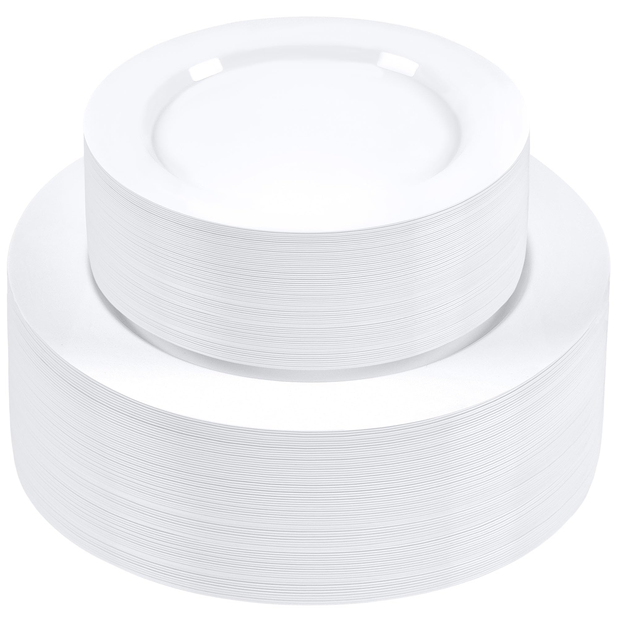 60 Piece White Disposable Dinnerware Set - Plates & Bowls -9
