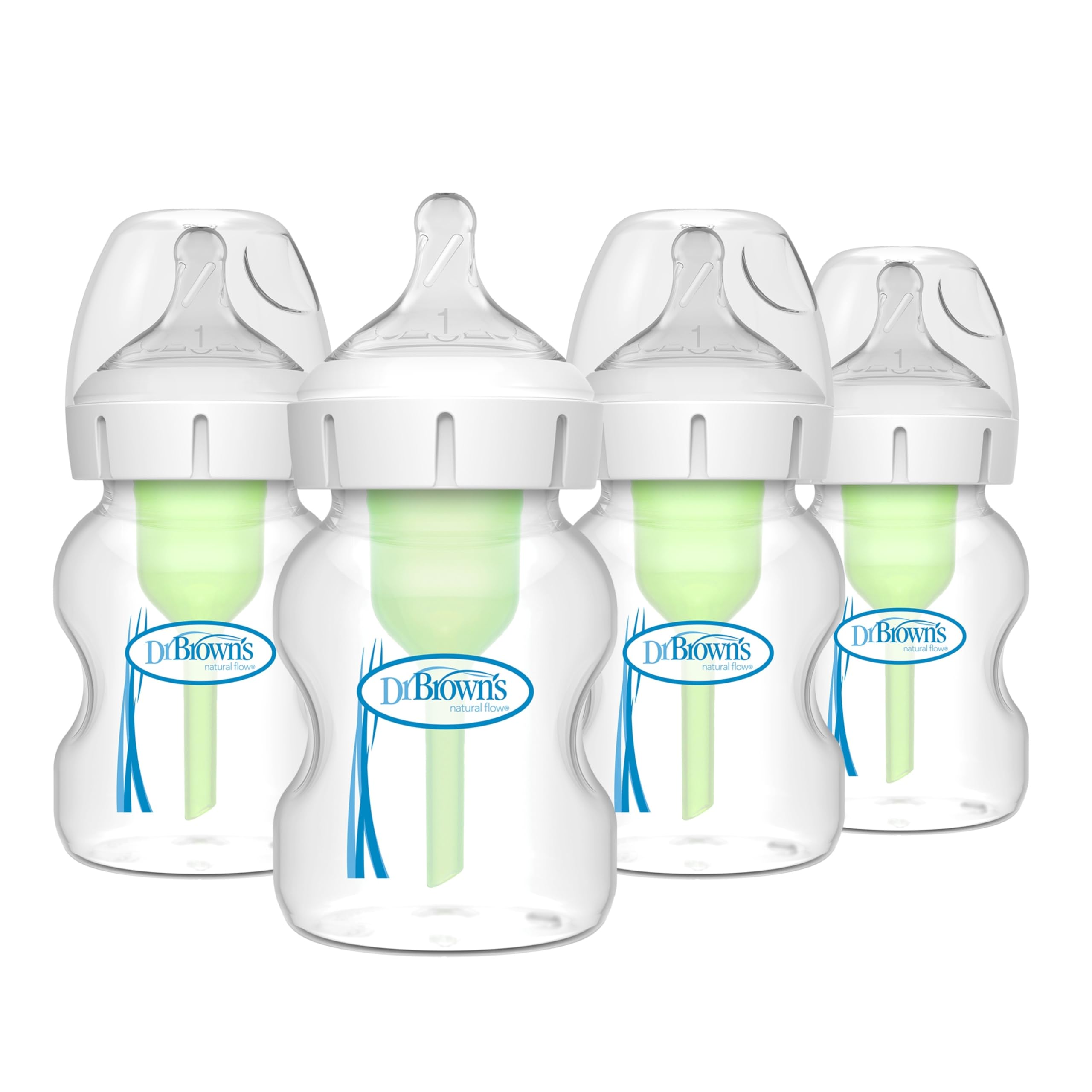 Dr. Brown's Options Wide-Neck Baby Bottle 5 oz (Green, Pack of 4)-image-27