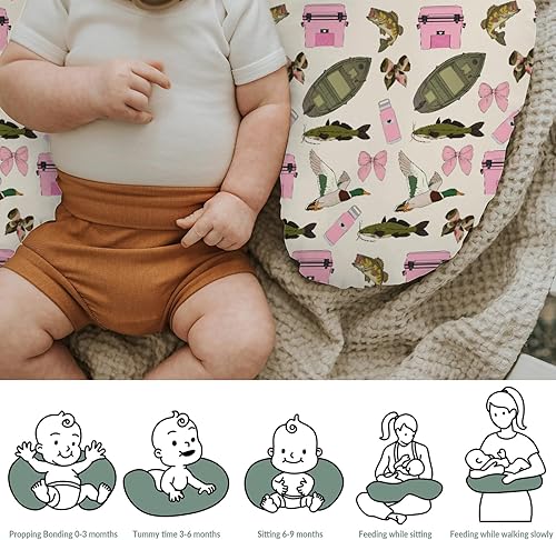 Miniatura 6 de Fundas de almohada de lactancia para bebé, color rosa, para niñas, barcos, peces y patos, fundas de lactancia para almohadas de lactancia materna,