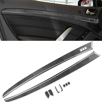 Door Trim Strip Sticker Fit for Infiniti G37 2010-2013 Carbon Fiber