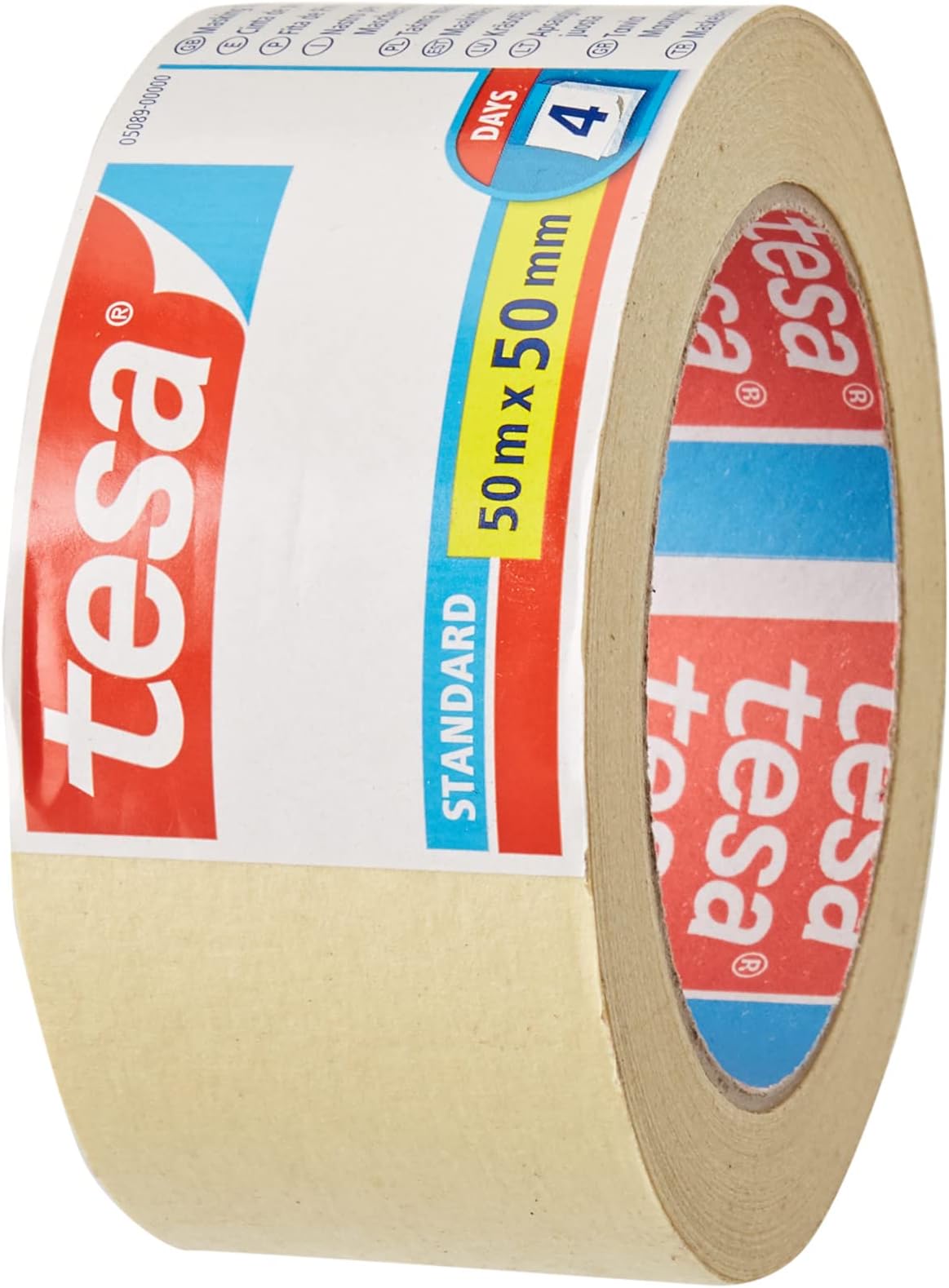 tesa 05089-00000-00 Paper Tape / Painter's Masking Tape Standard Solvent Free 50 mm Transparent