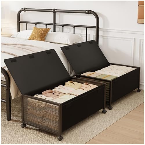2 Pack Under the Bed Storage Containers,12 inch Height Under