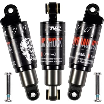 Bicycle Rear Shock Absorber Bicycle Damper 120 mm/125 mm/150 mm/165 mm/185 mm/190 mm/200 mm for Mountain Bike/MTB/MTB/MTN/E-Bike/Electric Scooter/Dirt Bike Hydraulic Shock Absorber