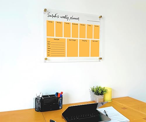 Miniatura 7 de Acrylic Family Planner Wall Calendar - Personalized Calendar 2024, Personalized Dry Erase Board, Dry Erase Calendar, Monthly Weekly Calendar,