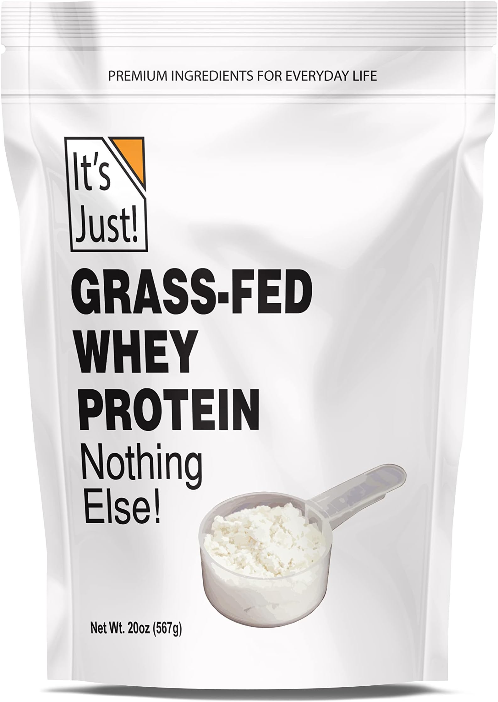 It's Just! - Grass-Fed Whey Protein Concentrate, 1.25lb, Unflavored | Grass-Fed Pasture Raised, GLP-1 Friendly, Made in Australia, RBST/rBGH Hormone Free, Premium WPC-80, No Added Flavor, Non-GMO